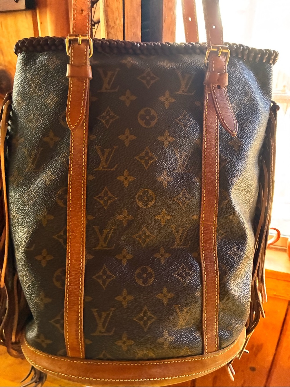 Louis Vuitton Monogram authentic Refurbished Brown and Tan Fringe Shoulder Bag - Picture 2 of 15